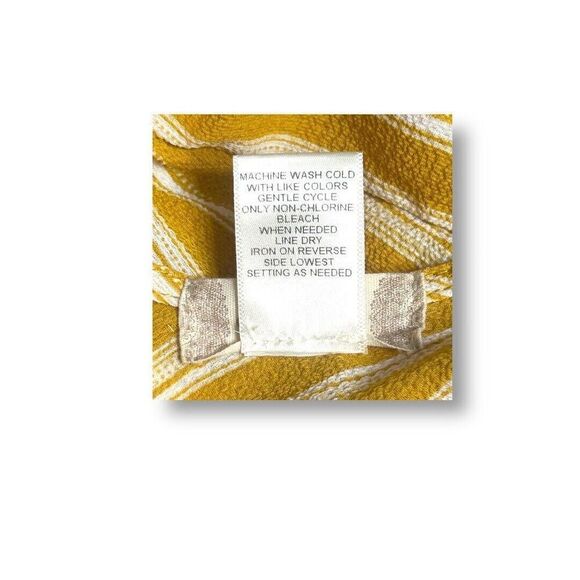 Altar’d State S Yellow White Striped Romper Tie Waist Open Back Boho Summer Chi - Picture 5 of 8